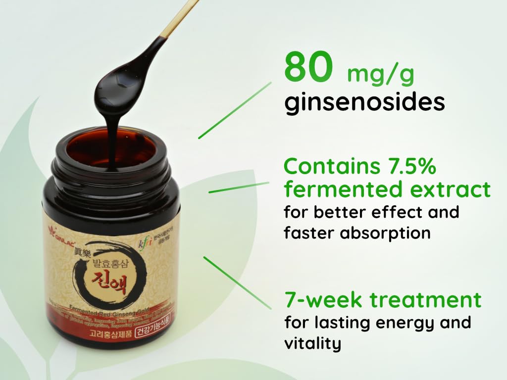 Koreanischer fermentierter Roter-Ginseng Extrakt GOLD, 80mg Ginsenoside hochdosiert, 50g (50 Tage)