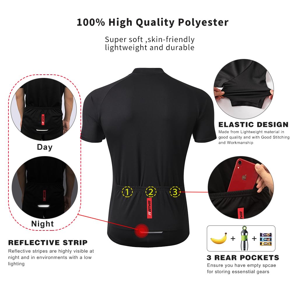 FEIXIANG Maillot Cyclisme Homme, Manche Courte Tenue Maillot T-Shirt Cycliste Respirant Séchage Rapid Vélo