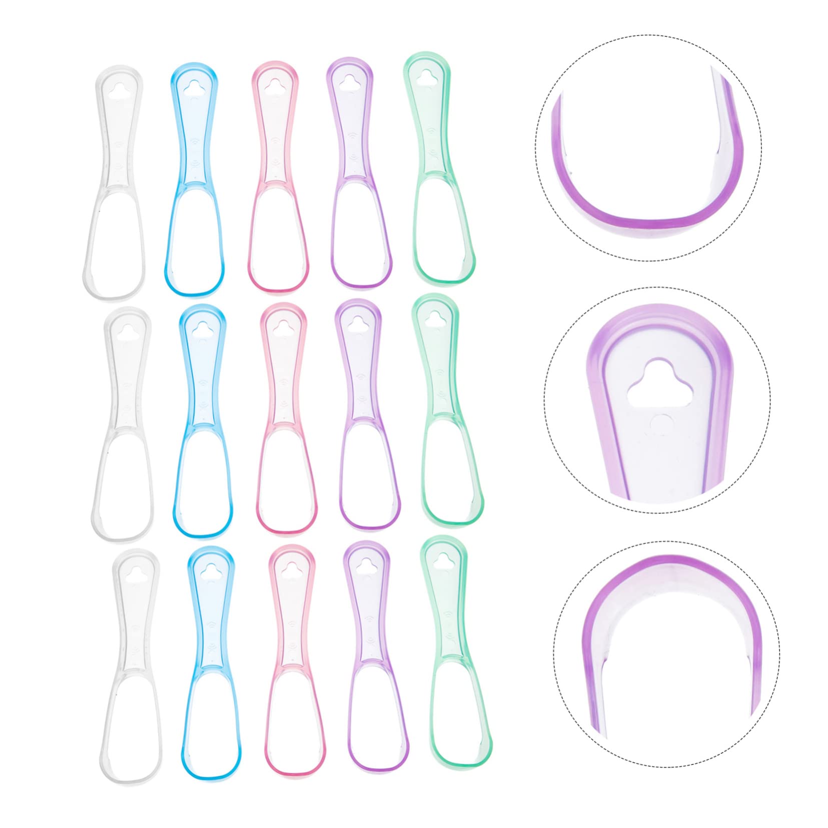 4 Set Raschietto Linguale Per Adulti Pulitore Per Lingua Ergonomico Materiale Sicuro Design Con Gancio Per Facile E Colori Trasparenti E 15 Pezzi * 4
