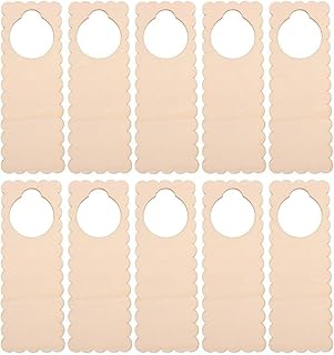 10pcs Unfinished Wooden Door Knob Hanger Blank Wood HangingTags Wooden Door Knob Signs for DIY Craft Home Office Decoration - D