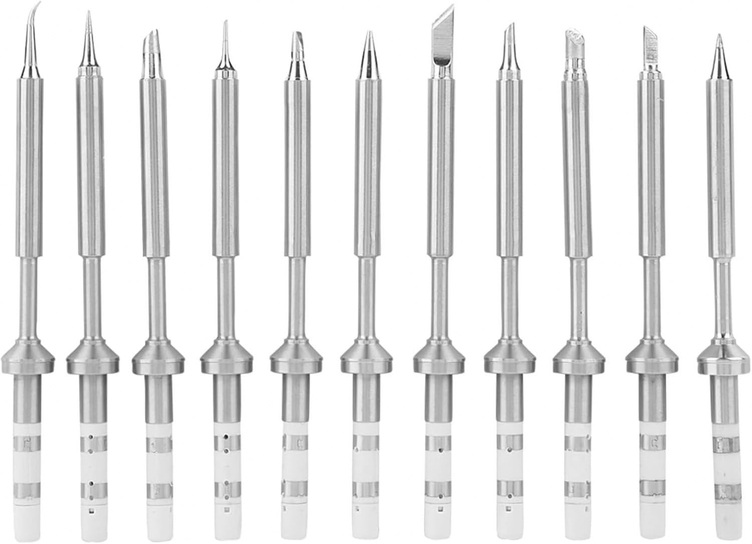 Lötkolbenspitzen aus Edelstahl, Schnellheizung Ersatzspitzen Set für effiziente Lötaufgaben, 11-teilig Kompatibilität, TS100 Lötkolben Spitze 11-teiliges Set, TS100 Lötkolben Spitze 11-teiliges Set