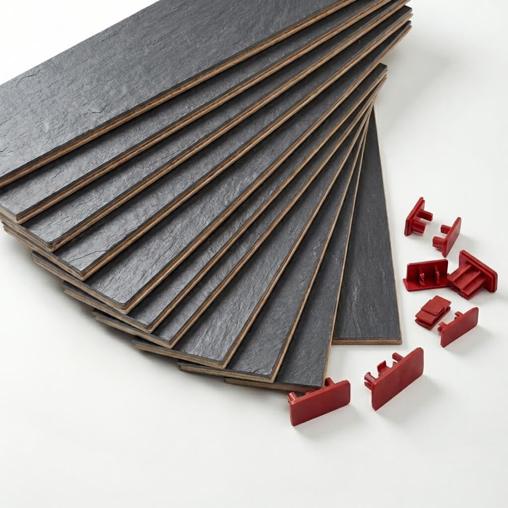 EBAC Literie Lot de 10 Lattes + Embouts pour sommier et lit | 680x68x8 mm | Bois hêtre Durable - 7 Plis | Remplacement - Rechange - Renfort pour sommier/bz/clic clac/canapé