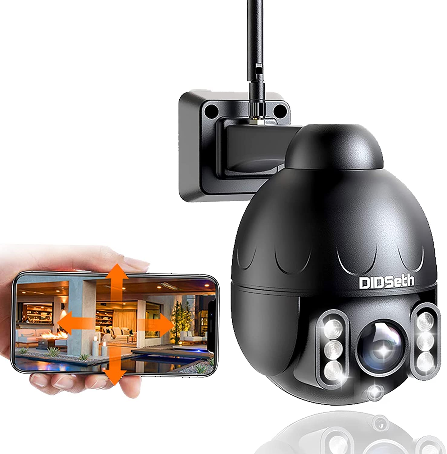 PTZ Security Camera Outdoor, Security Camera Wireless WiFi Human Auto Tracking, Home Surveillance Camera with Color Night Vision, AI Motion Detection, 10X Zoom, 2-Way Audio, IP66 Waterproof