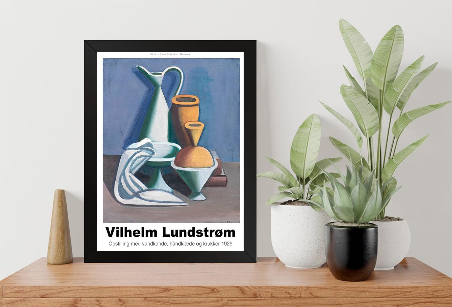 GADGETS WRAP Printed Photo Frame Matte Painting for Home Office Studio Living Room Decoration (9x11inch Black Framed) - Vilhelm Lundstrom Opstilling Med Vandkande 1929 Poster