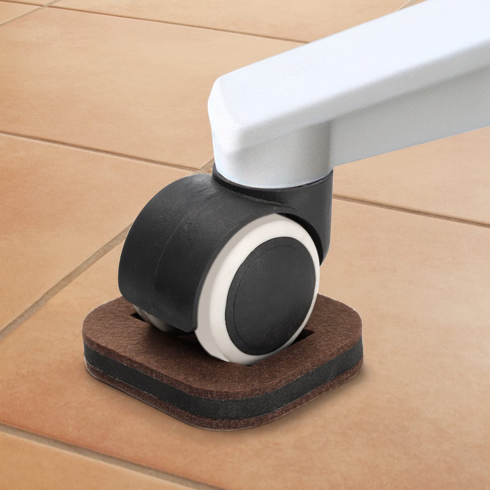 Pumtus Paquete de 20 posavasos de fieltro para muebles, almohadillas de fieltro antideslizantes para muebles, tapones de rueda de cama, protectores de suelo para suelos de madera dura, azulejos o
