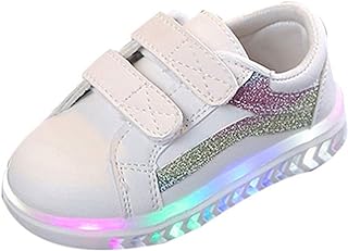 Baby Girls Boys Sneakers LED Lighted Shoes Leather...