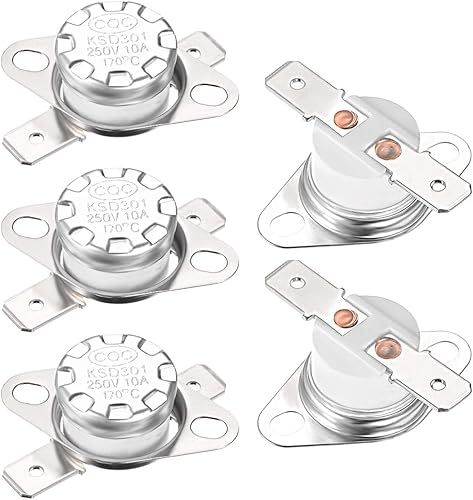 Miniatura 6 de uxcell KSD301 Termostato 320.0 F320F 10A Normal Cerrado N.C Ajuste Snap Disc Interruptor de temperatura para microondas, horno, cafetera, 2 piezas,