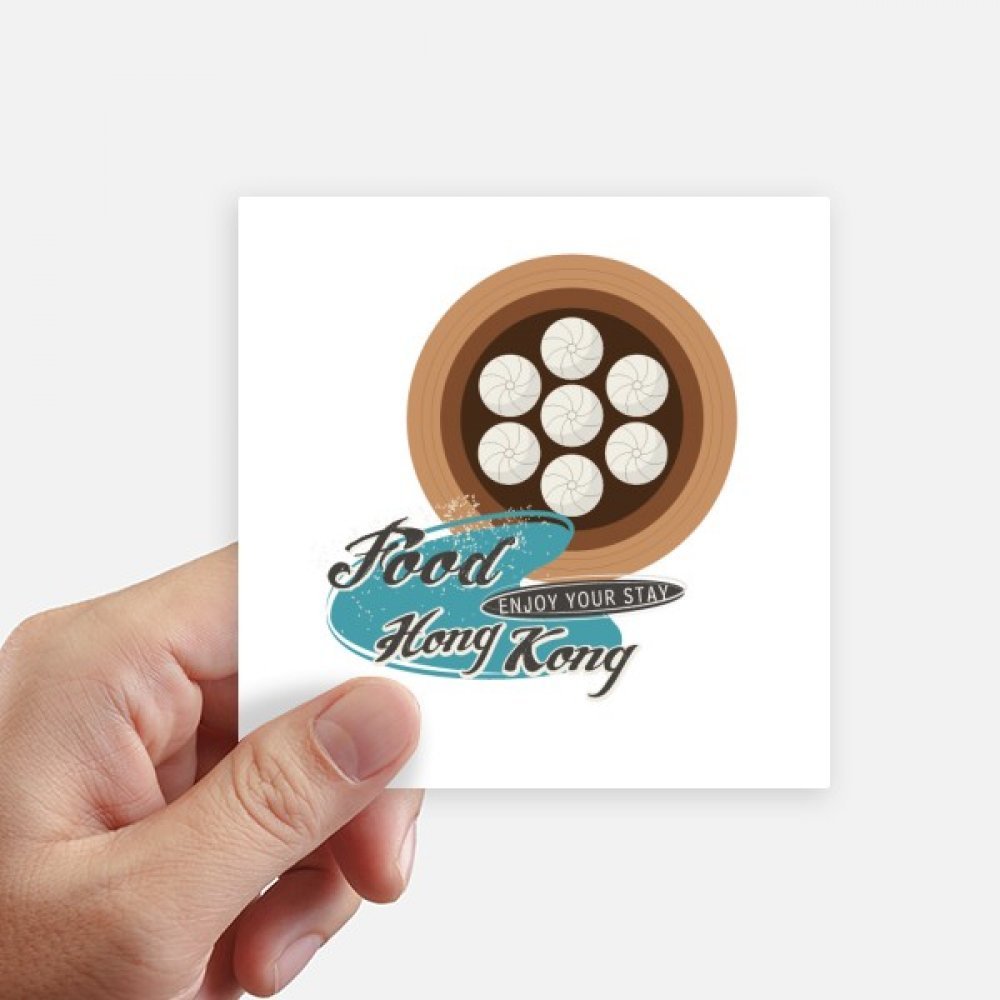 Sticker Xiaolongbao Hong Kong lot de 8 stickers multicolores carrés de 10cm