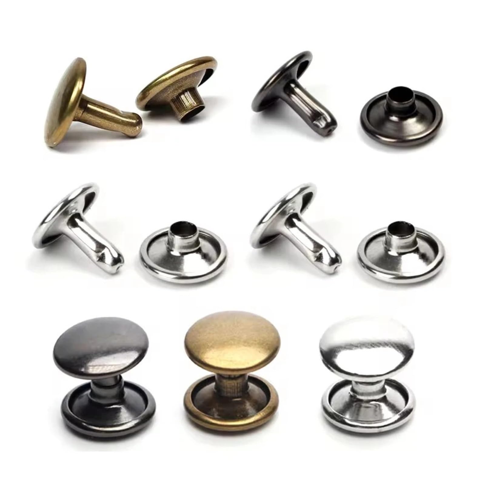 Snap Fasteners Botón Die Herramientas de instalación remaches doble cara | Máquina de botones, molde especial (12 mm), troquel for máquina de cierre a presión(100 sets and molds-02,15 mm)