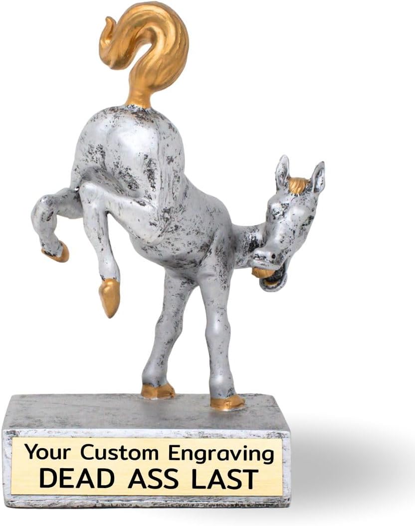 Alpha Awards Engraved Horse's Rear Bobblehead Award, Last Place Trophy