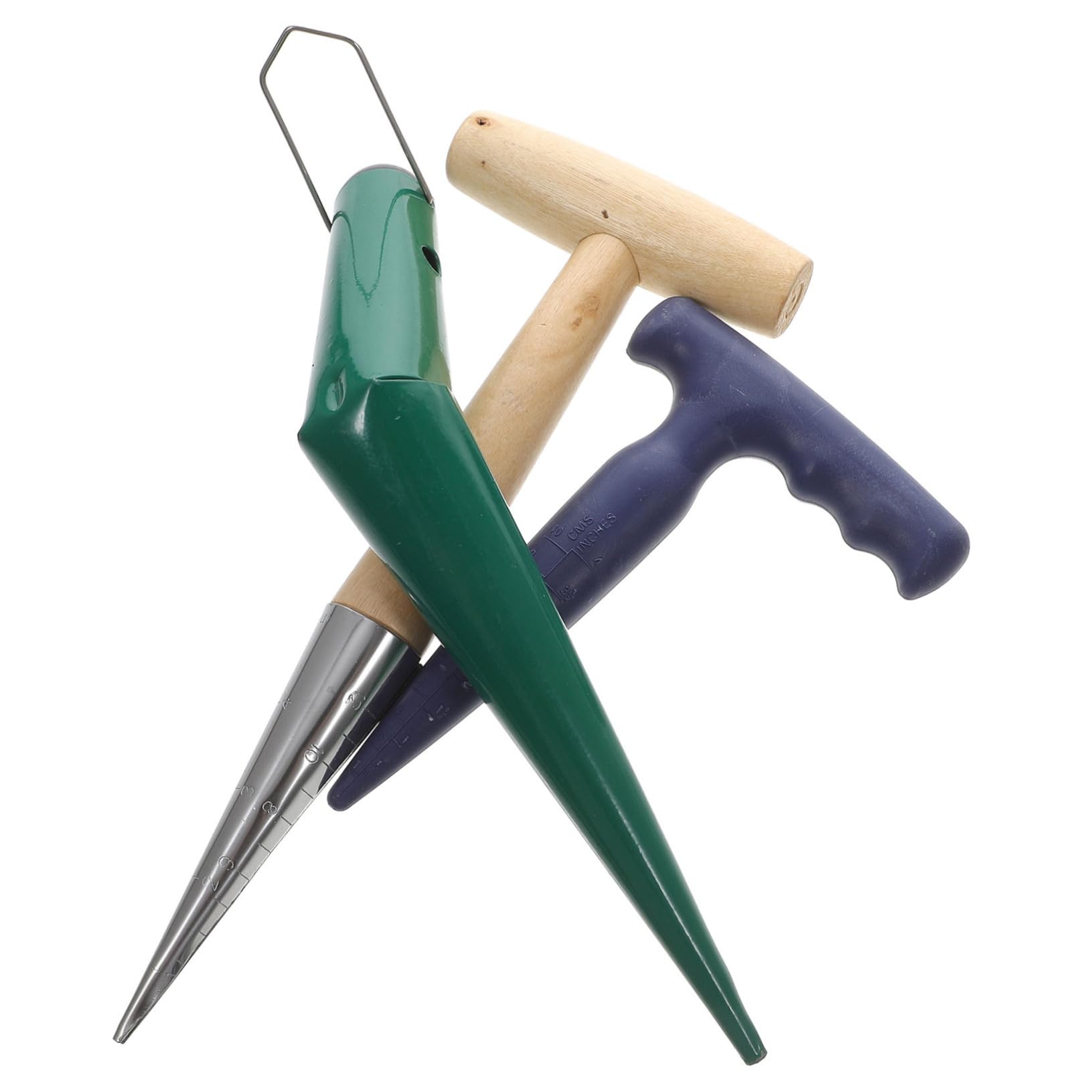 BESPORTBLE Wooden Garden Hole Puncher for Weeding Seeder Loosen Hand Held Bulb Planter 1 Set