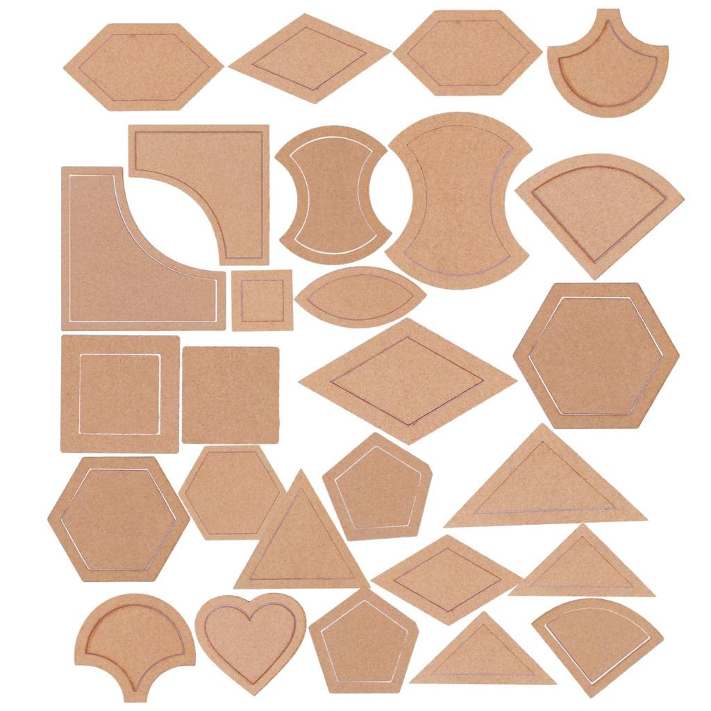 54 Pieces Assorted Acrylic Quilting Templates for DIY Quilter Patchwork Sewing Templates & Stencils Quilting Sewing Crafts-image-8