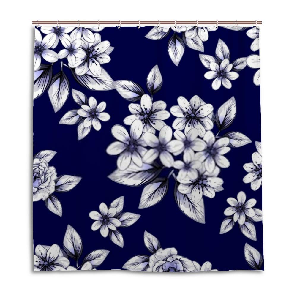 Rideau de douche en polyester épais motif floral et ourson durable
