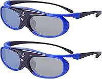 Vista 1 de TOUMEI Gafas 3D, Active Shutter 3D DLP Link recargables 3D para Acer ViewSonic BenQ Optoma Philips Panasonic Vivitek Dell Jmgo Cocar Toumei 3D