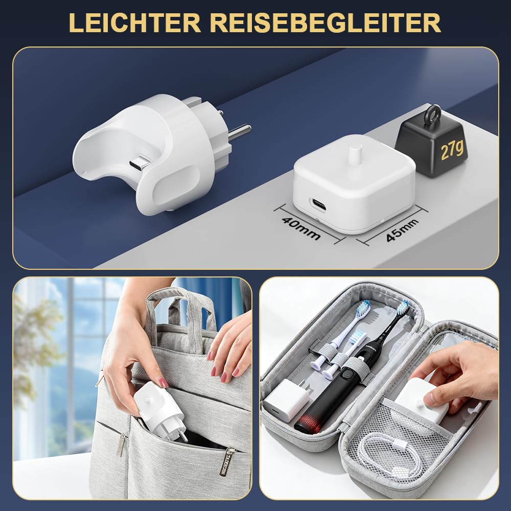 Stazione di ricarica 2 in 1, compatibile con spazzolino elettrico Philips Sonicare, caricatore da parete senza fili per 3100 4100 4500 5300 5500 6100 7100 USB C Charger Station