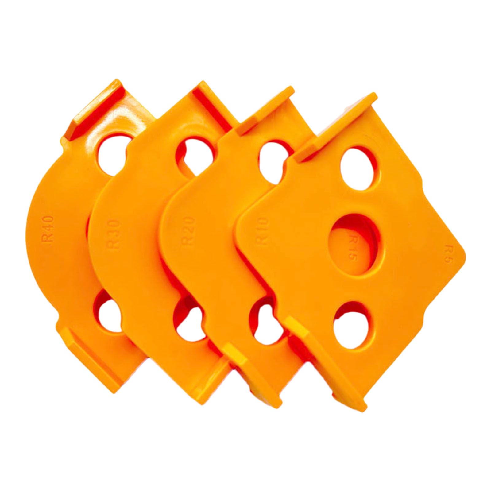 Woodworking Corner Shaping Jig Set, ABS Semicircle Drawing Templates with R10-R40 Size Labels for Wood Board Layout Workpieces and Woodworking Stencil Semicircle Locator Board Border Template