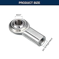 Vista 3 de CF12 Rod End Bearing Juntas Heim, 3/4 x 3/4-16 Junta Heim de Rosca Hembra para Mano Derecha con Contratuerca