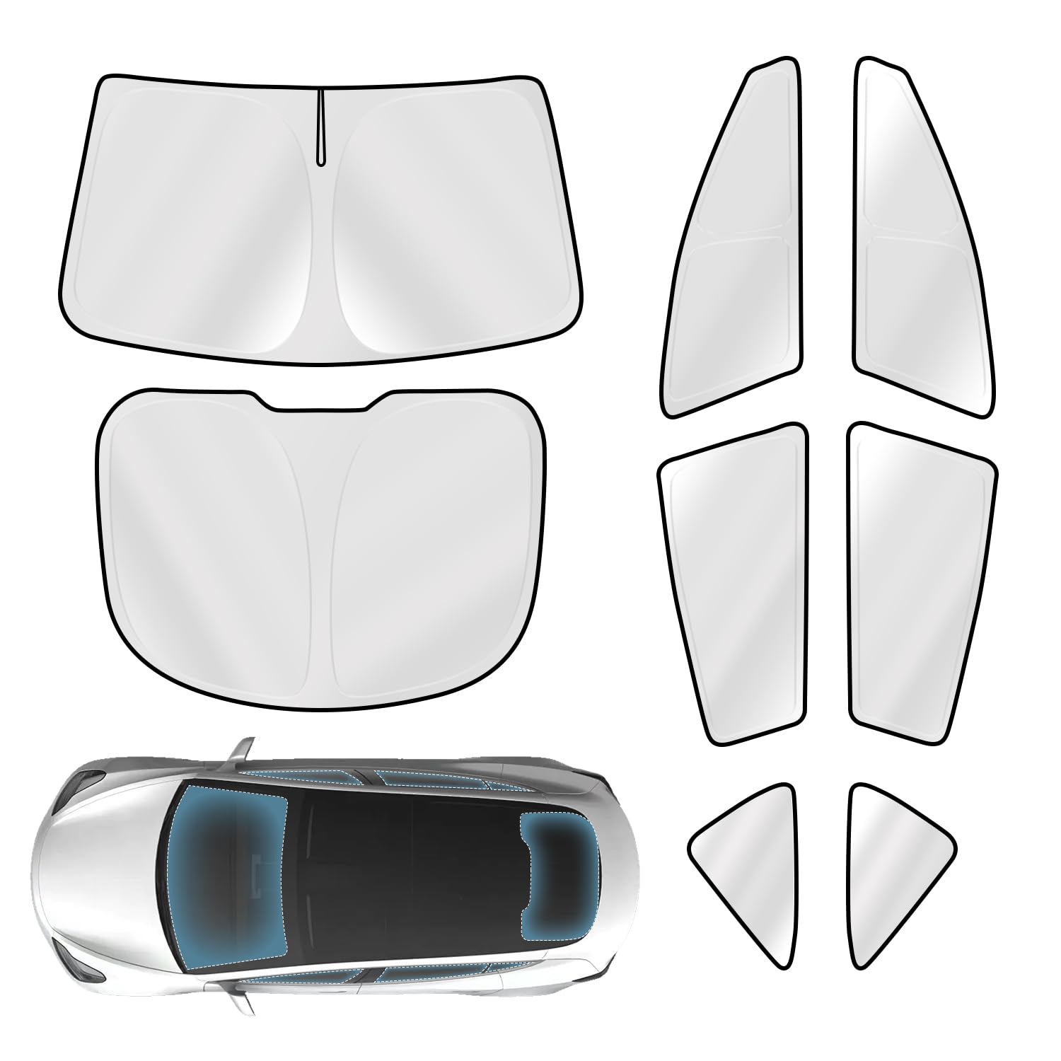 Tesla Model Y ochrona przeciwsłoneczna - ochrona przed promieniowaniem UV i prywatność, Hot Pad do Tesla Auto