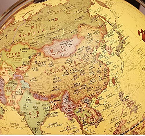 Globos Globos do mundo com suporte para crianças 32cm / 12,5 pol. Retro mundo iluminado Globo 720 °