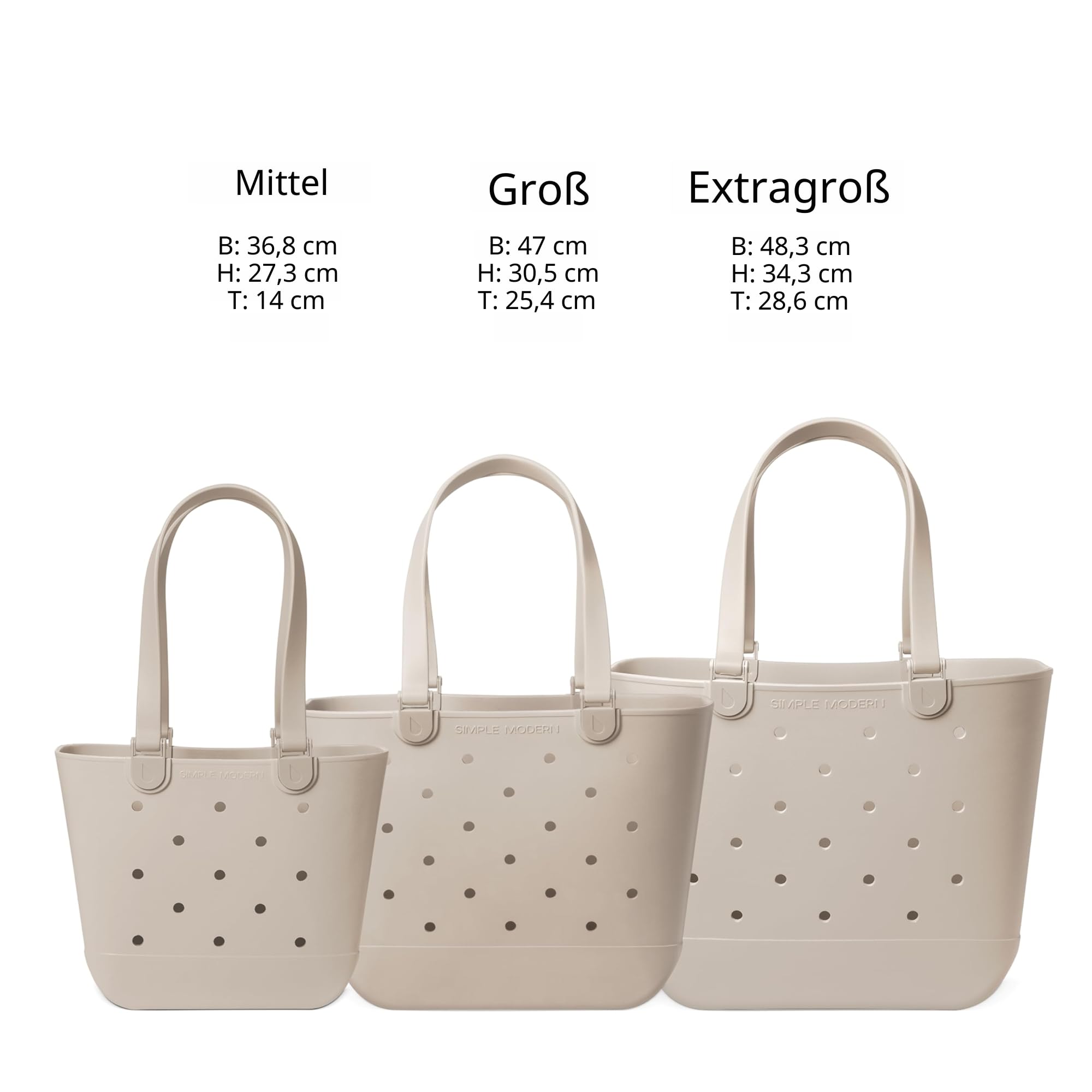 Simple Modern Strandtasche aus Gummi | Große Wasserdichte Tragetasche mit Reißverschlusstasche für Strand, Pool, Boot, Einkäufe, Sport | Getaway Bag Kollektion