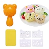 Cute Animal Sushi Mold - Rice Ball Shaper with Nori Seaweed Punch Cutter - DIY Kitchen Tools for Kids Bento Accessories