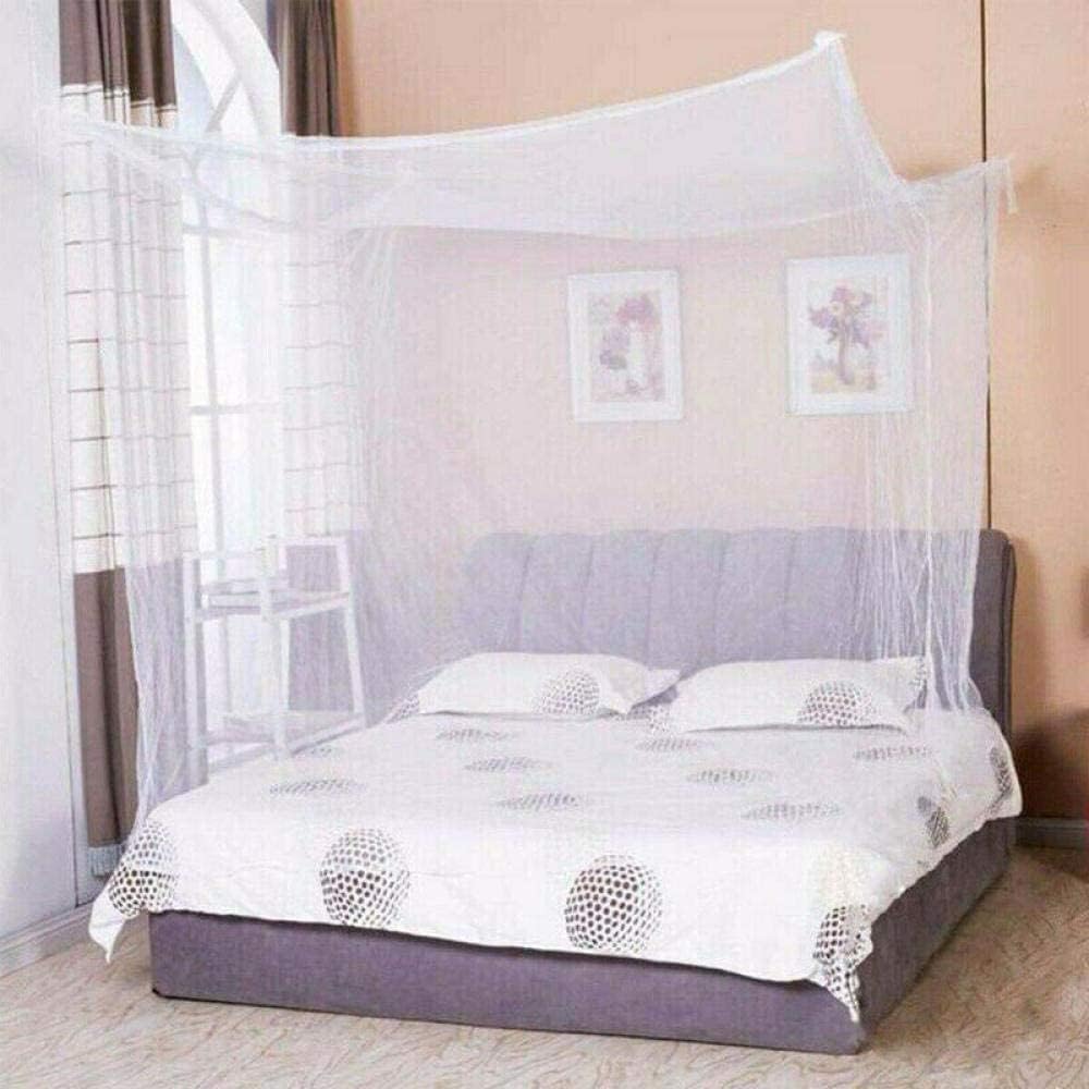 Mosquito Netting for Bed, Bed Canopy for Girls, 4 Corner Mosquito Bed Net Covers Twin to King Size Beds, Bug Net for Camping, Crib Canopy, Suit for Indoor Outdoor Use and Travel