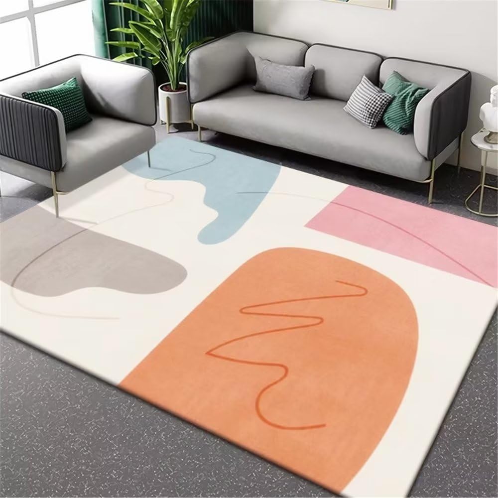 Tapis géométrique abstrait brun 60x90cm tapis pas cher toutes tailles