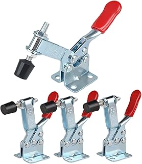 IMAGINE 4Pcs Hand Tool Toggle Clamp 201B 198lbs Antislip Red Horizontal Clamp Quick Release Tool (201-B)