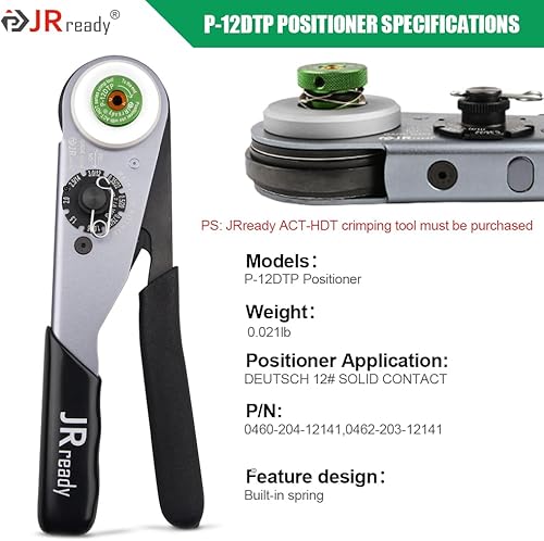 Miniatura 19 de JRready Posicionador P-16DT-NUEVO para contactos de crimpado de herramienta de crimpado ACT-HDT adecuado para contactos sólidos #16 Deutsch DT