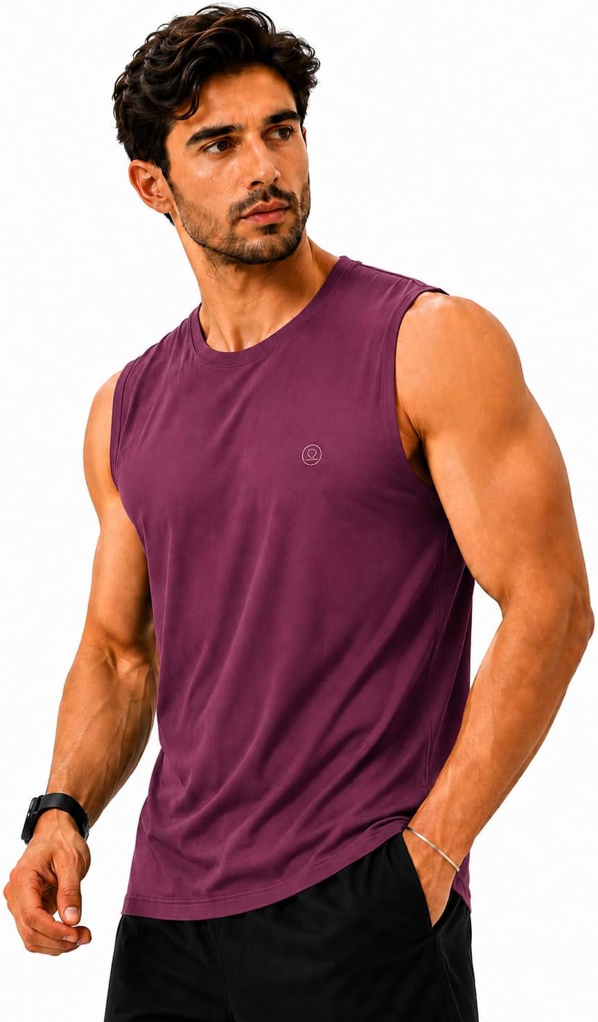Sleeveless T Shirts Gym Vest for Men Workout Premium Cotton Blend