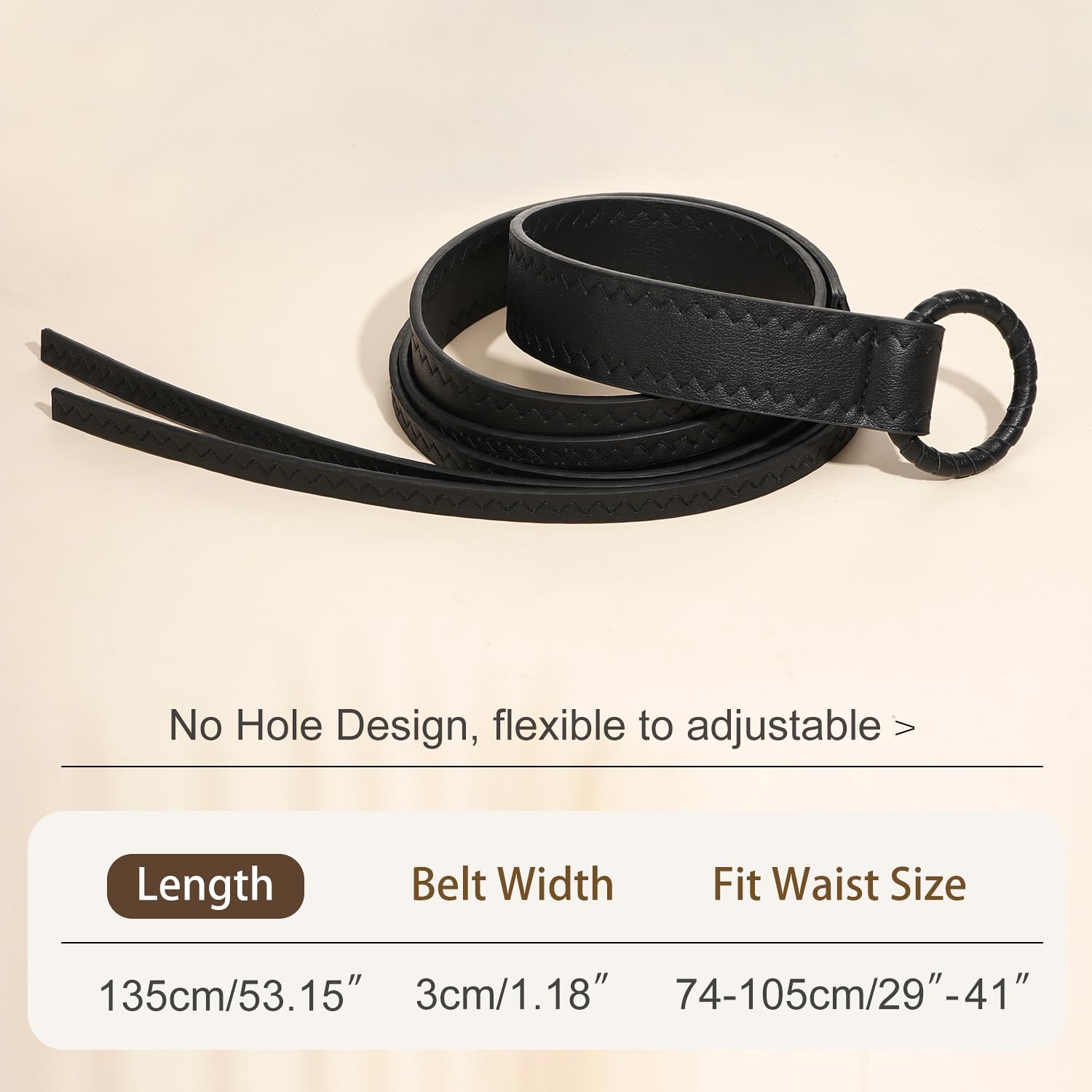 Knotted Waist Belt for Women PU Leather Thin Strap Belt for Dresses - Image 4