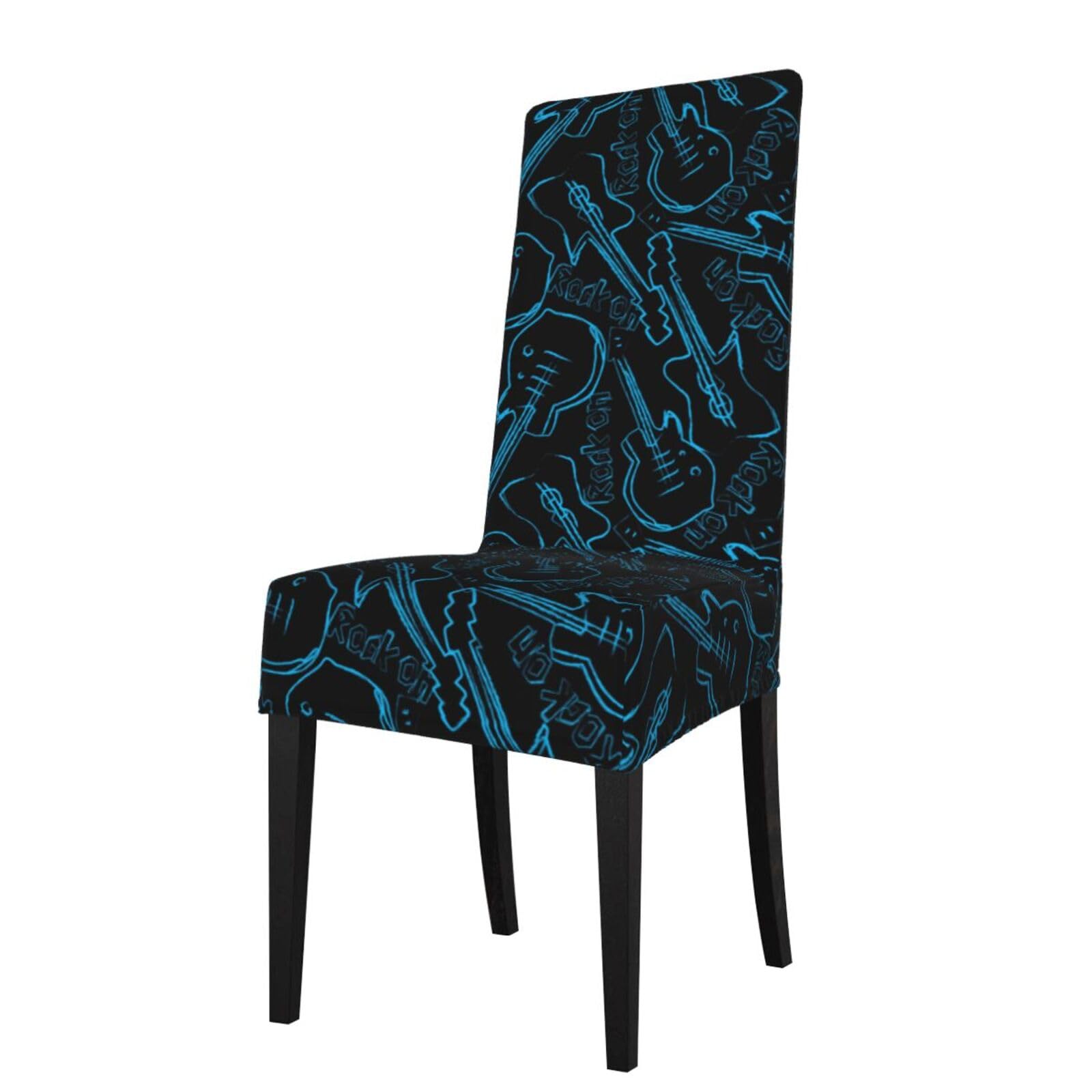 LKYMOH Rock Guitars, Chair Covers Stretch Chair Slipcovers for Dining Room, for Party Pet Protection Universal Fit Soft Polyester