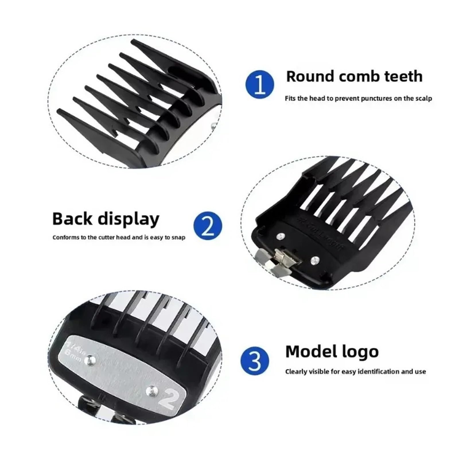 8 unids/set peine guía for cortadora herramientas de corte pelo universales