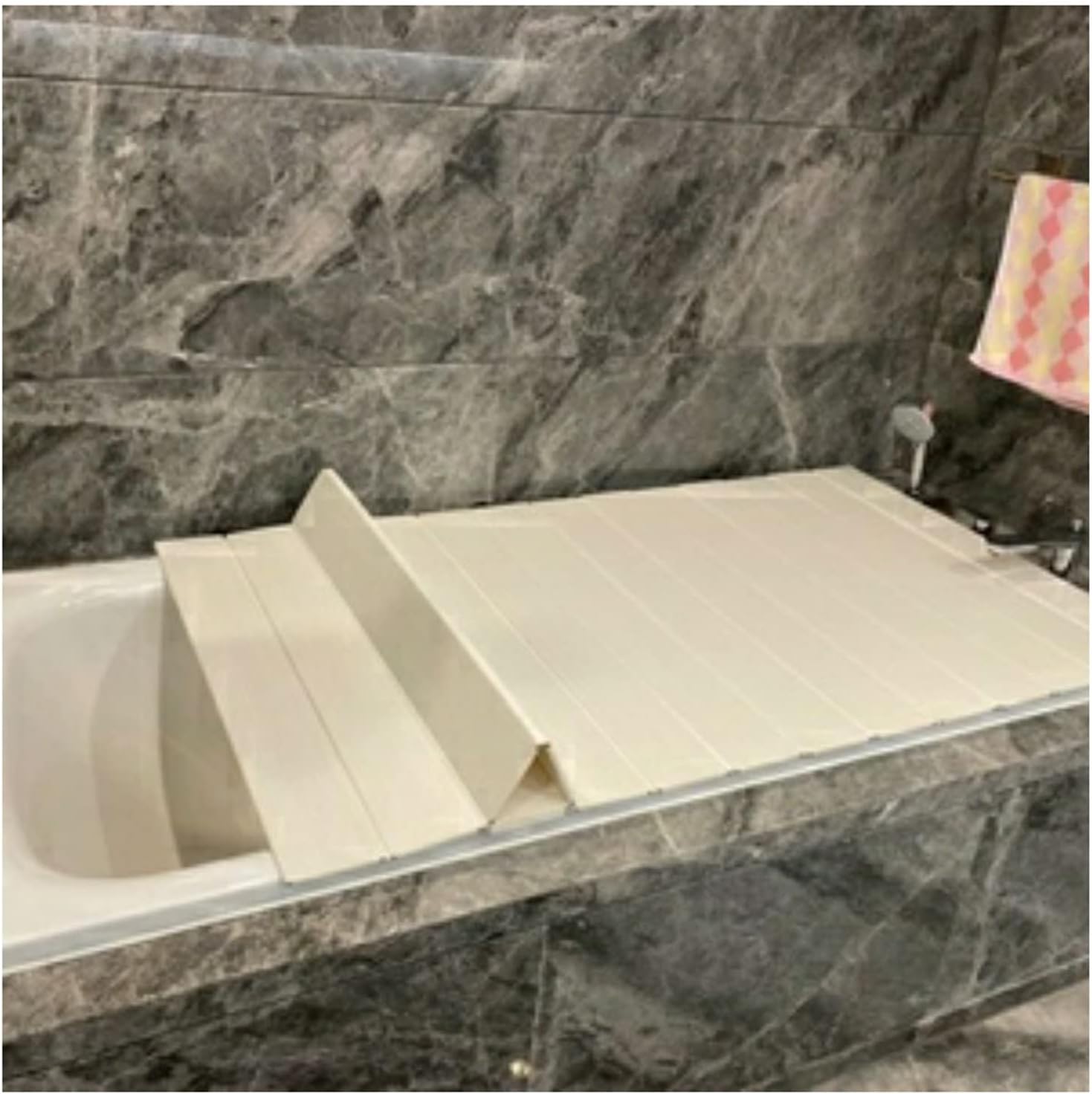 Bathtub Trays Dust-Proof Bathtub Cover, Folding PVC Bathtub Insulation Board, Multifunctional Bath Tray Shelf for Home Bathroom, Easy to Clean (Size : 75x59x1.1cm)