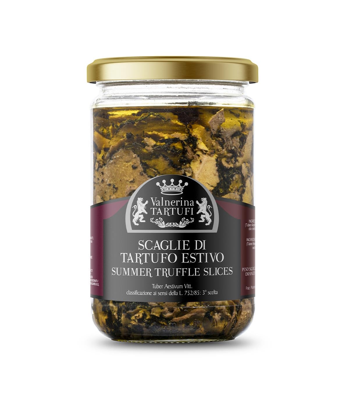 Valnerina Tartufi Tartufo Nero Estivo a Scaglie | Tartufo a Fette, Lamelle, Carpaccio | Naturale, Artigianale e Italiano conservato in Olio EVO Extra Vergine di Oliva | Vasetto 250 gr.