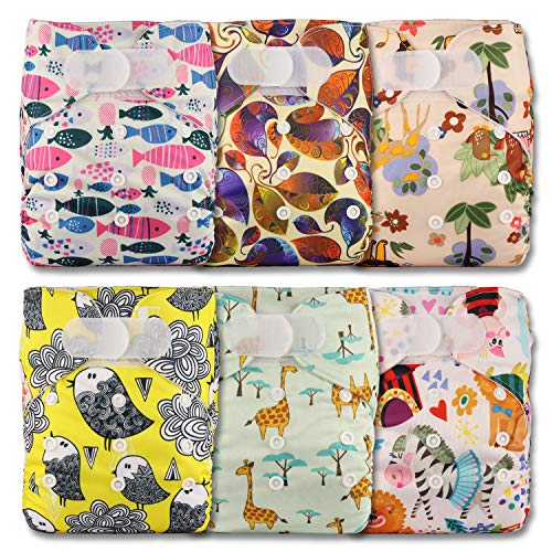 LittleBloom Bebé Pañales Lavables Pañal Reutilizable Insertos, Cierre: Hook-Loop, Set De 6