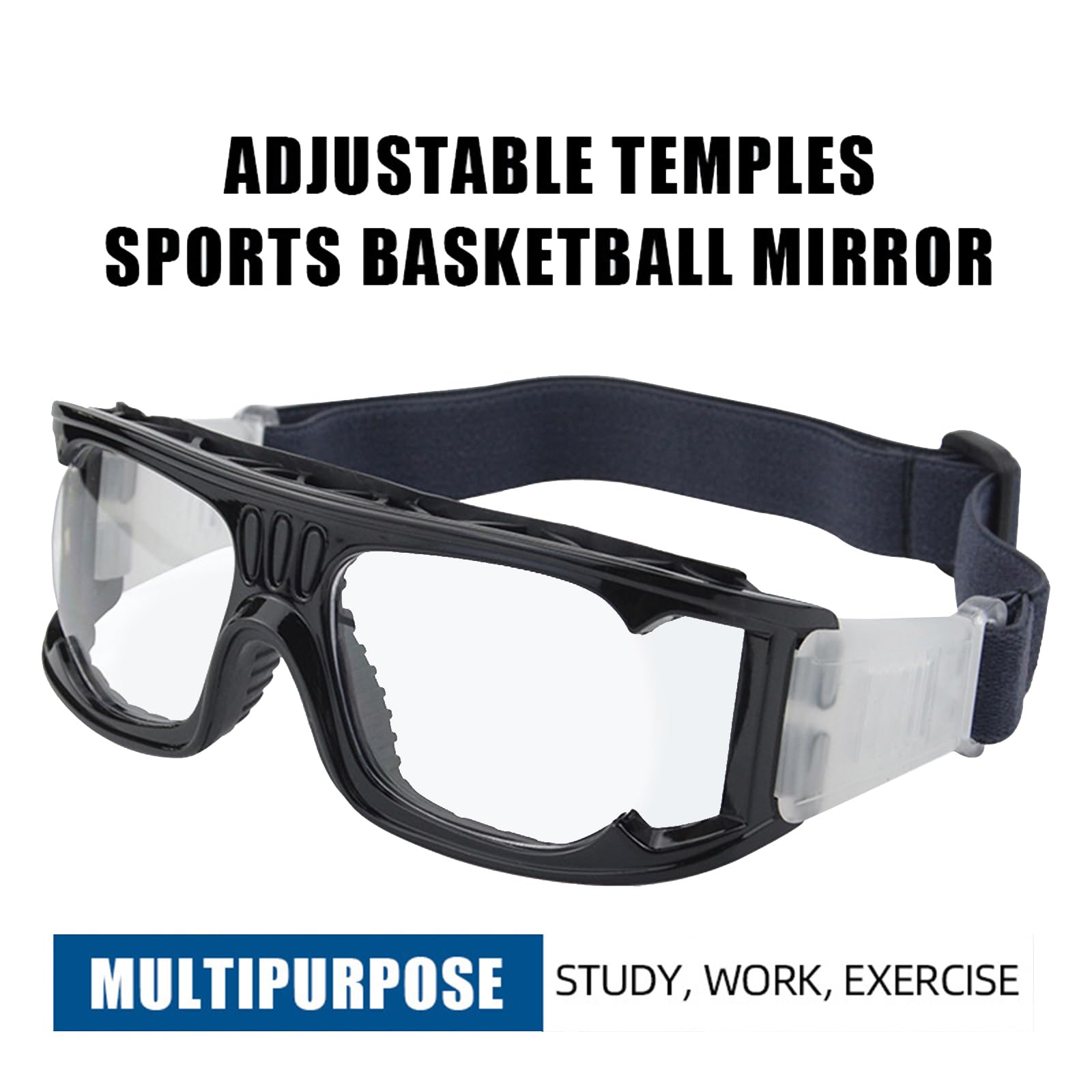 Gafas deportivas protectoras con correa ajustable para baloncesto, fútbol, deportes, lentes reemplazables