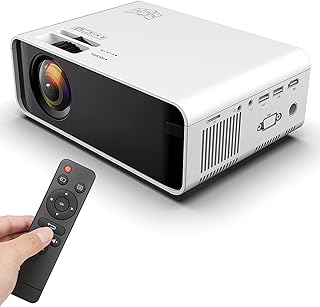 Mini Projector Portable, LED HD Projector Diffuse Reflection Imaging, Builtin Large Volume Speaker, for 480P 110-240V White (US Plug)