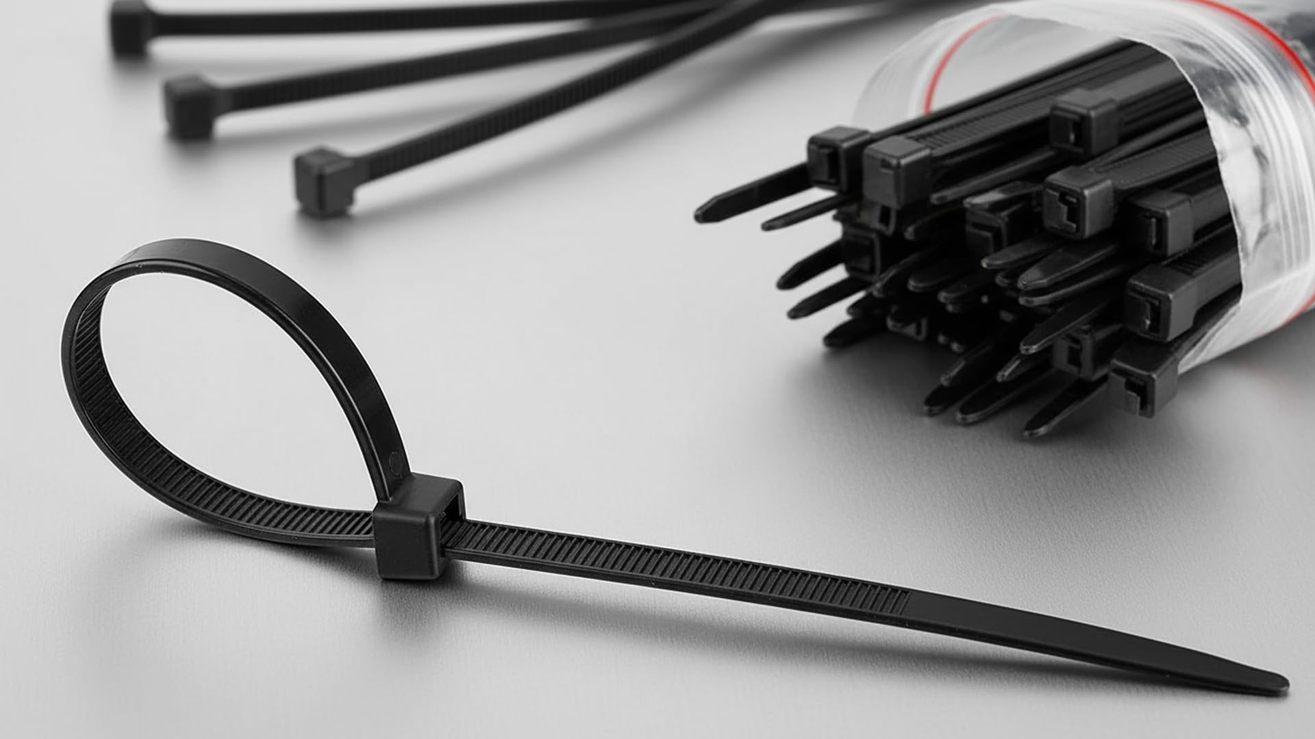 Shivansh Technology Nylon Cable Zip Tie Black 12"inch | 300x4.8 mm | 100pcs