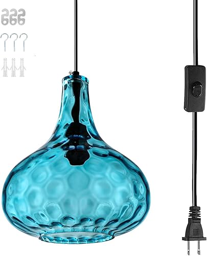 Miniatura 14 de Iluminación colgante de globo de vidrio verde estilo granja, lámpara colgante de vidrio vintage, lámpara colgante moderna de mediados de siglo,