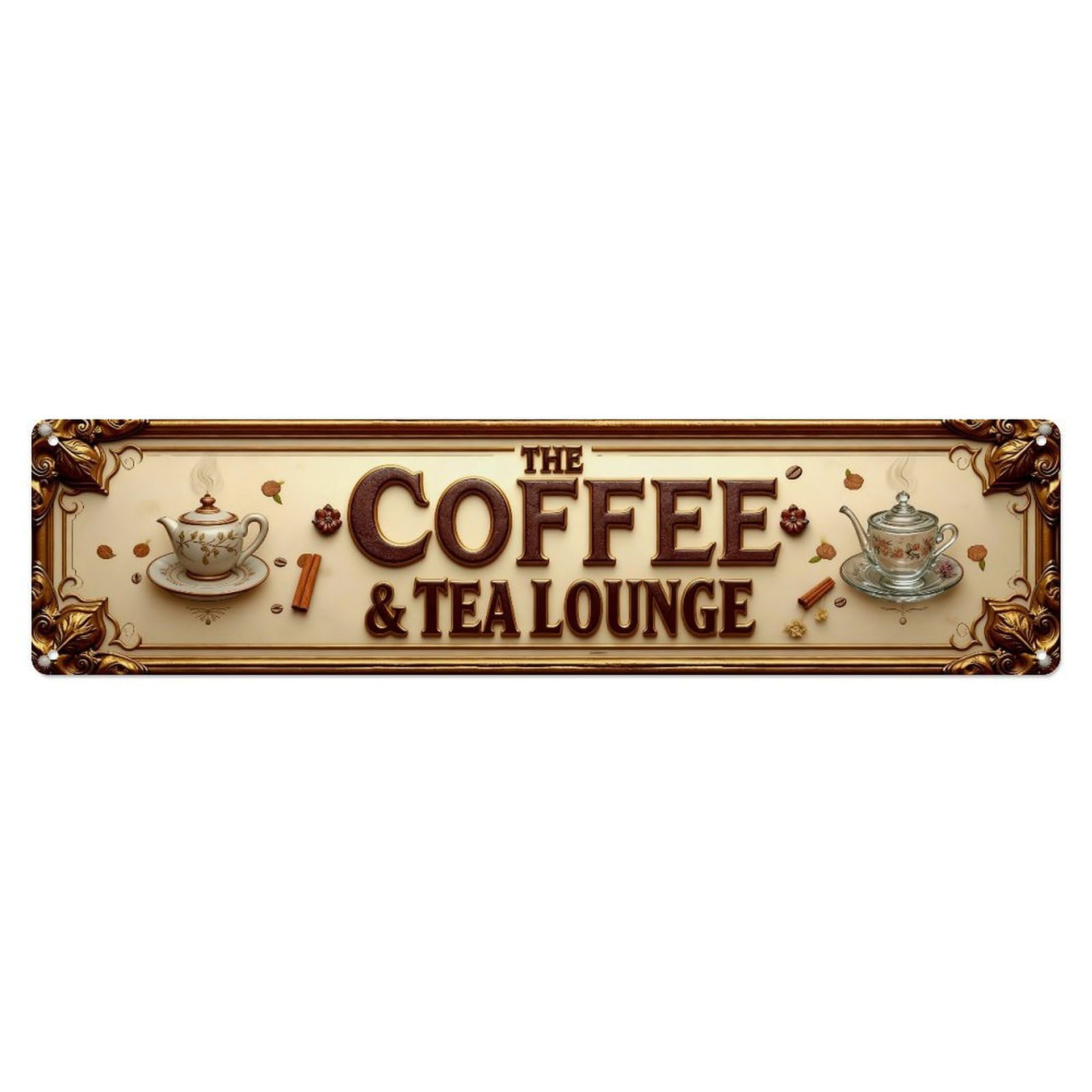 Coffee Tea Pot Saucer Steam Metal Tin Sign Plaque