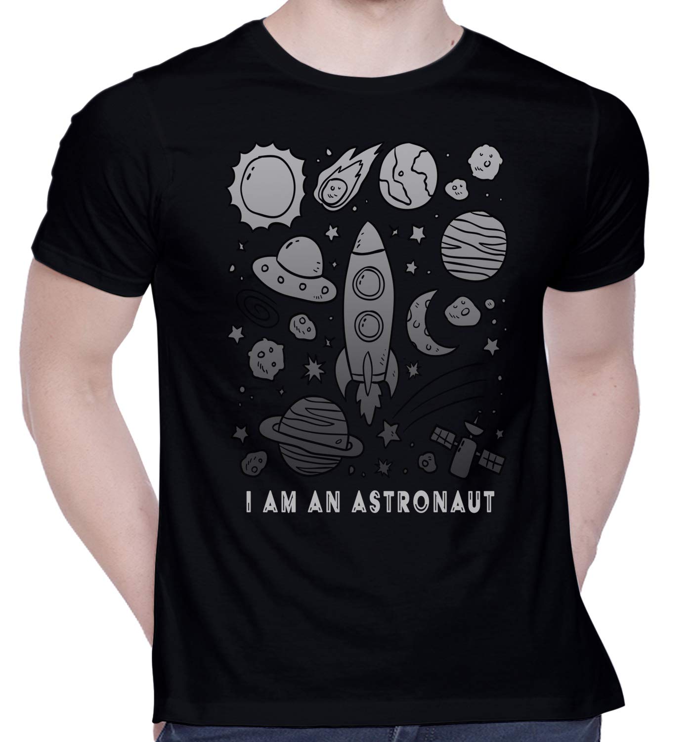 CreativiTGraphic Printed T-Shirt for Unisex I am an Astronaut Tshirt | Casual Half Sleeve Round Neck T-Shirt | 100% Cotton | D00808-42