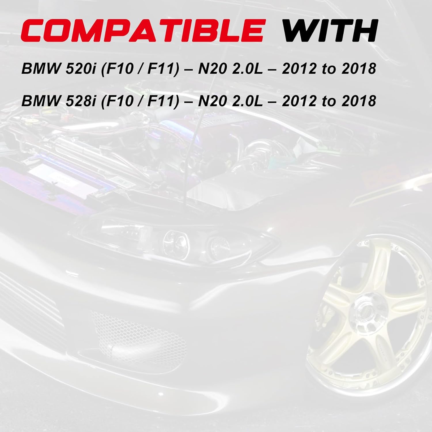 KYOSTAR Cold Air Intake System, High-Flow Air Filter Air Intake Kit Compatible with 2012-2018 BMW 520i / 528i (N20 2.0L).