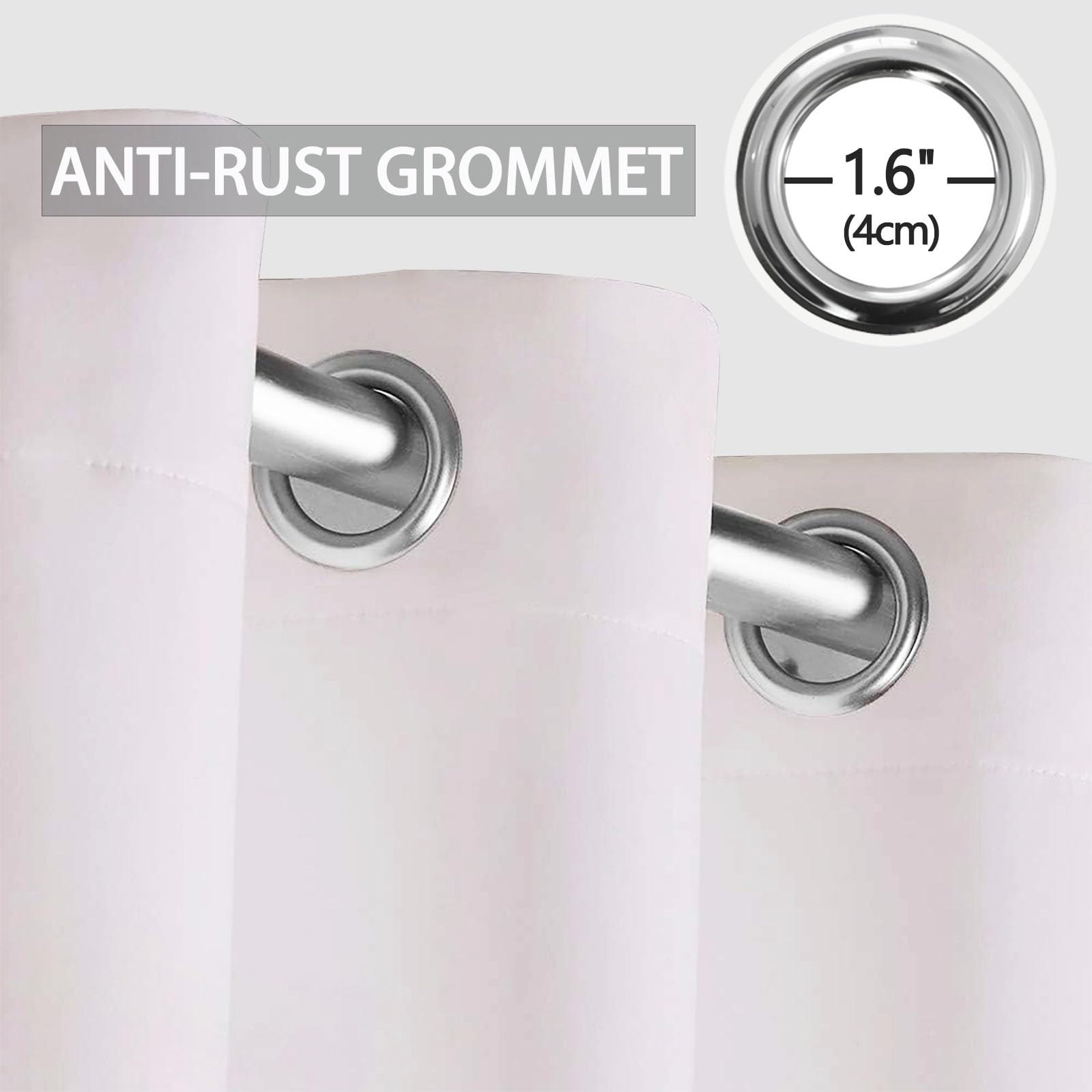 Rideaux Isolants 110L X 215H cm (2 Panneaux), Design Orchidées Simples Et Tranquilles Tenture Opaque Anti-Chaleur pour Chambre Principale, Blanc