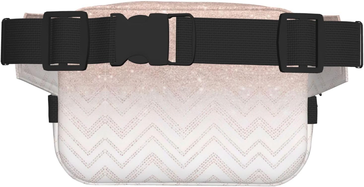 Glittery Pretty Pattern print Large Fanny Packs for Women Cute Cross Body Waist Bag Fashionable Fanny Pack
