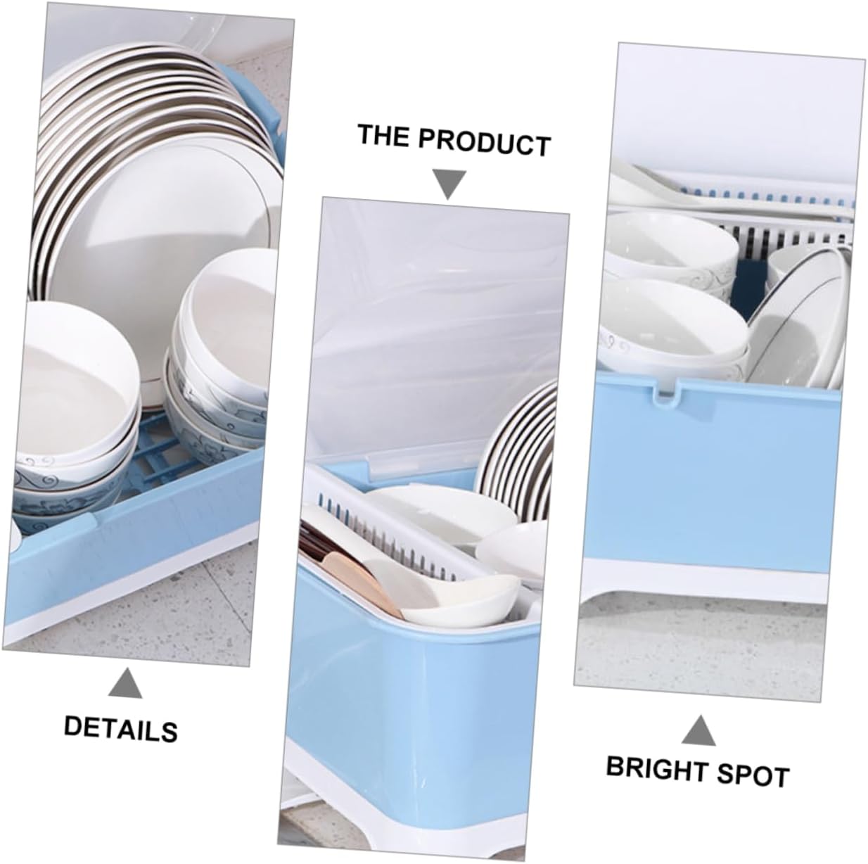 PRETYZOOM Kitchen Dish Box with Transparent Cover Tableware Storage for Cutlery Bowls and Plates Capacity Kitchen Storage for Countertop Organization