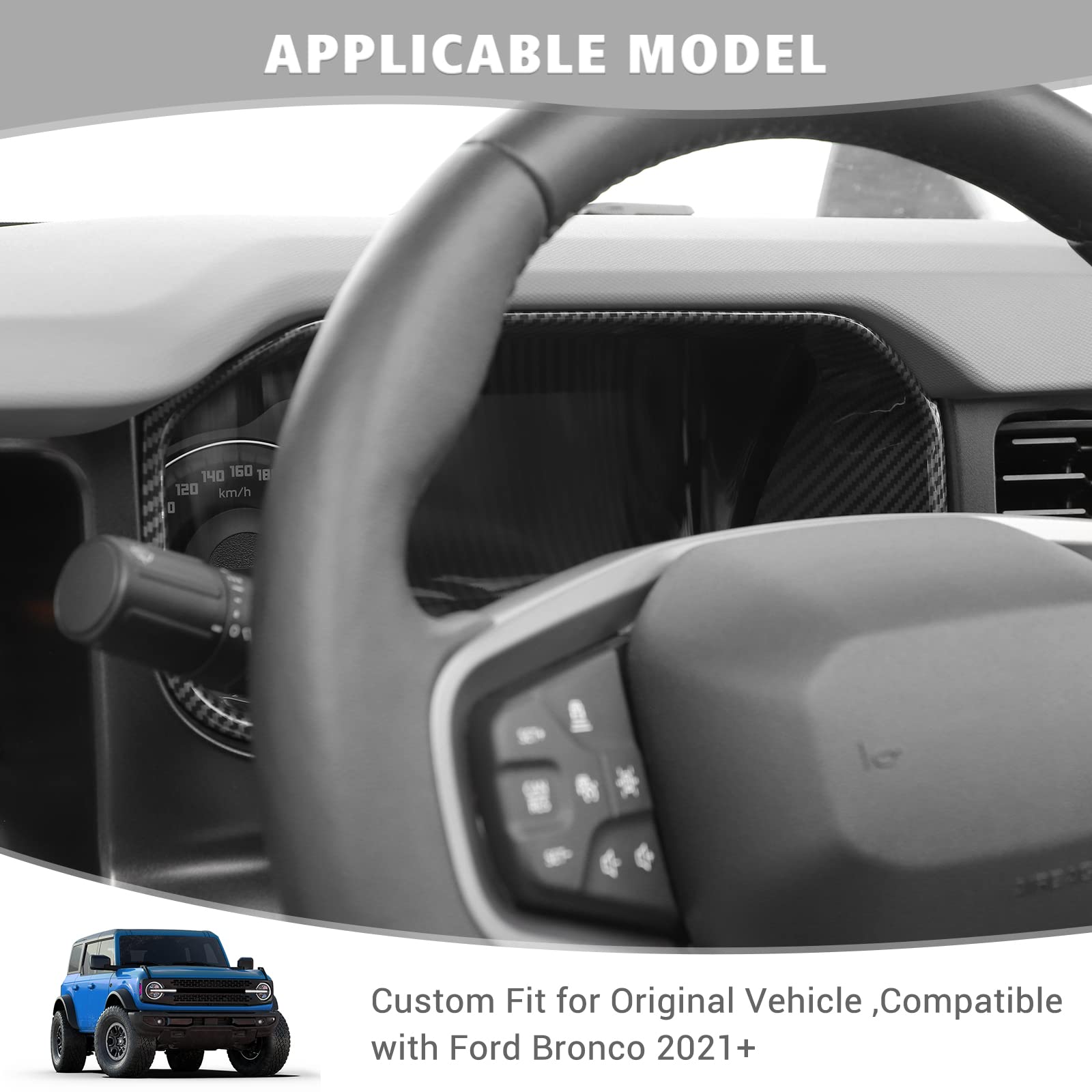 For Ford Bronco Sport 2021-2023 Carbon Fiber Dashboard - View #13