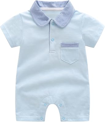 Betadog Boys Button-Down Shirts Baby Boys One Piece Rompers Toddler Boys Short Sleeves Button Down Shirt