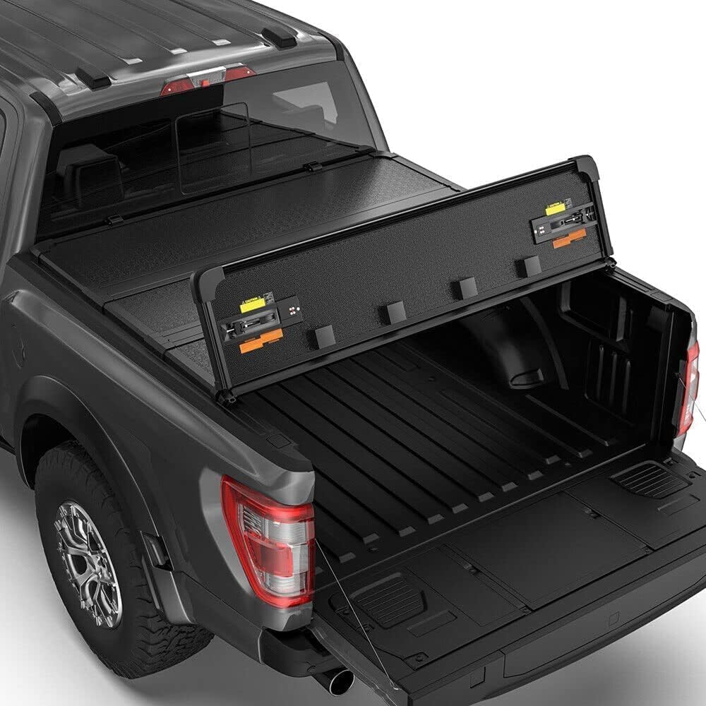 Hard Solid 4-Fold Truck Bed Tonneau Cover for 2014-2025 Toyota Tundra Fleetside 5.5 FT 66.7 inch On Top Aluminum Bed Cover