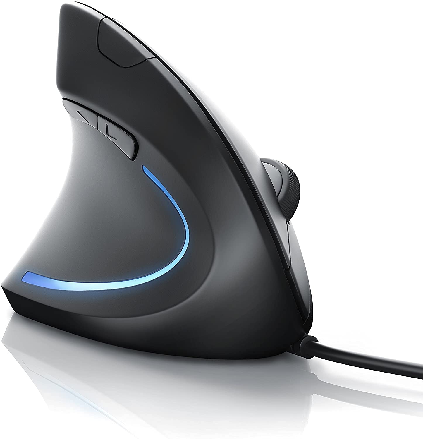 CSL - Nuovo Mouse Verticale per Mancini - Design ergonomico - Previene Il Disturbo del Tunnel Carpale sindrome RSI - rispettoso del Braccio - 5 Tasti